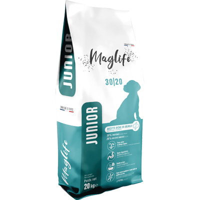Croquettes chiots et jeunes chiens - Mag Life Premium Junior - 20kg