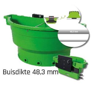 Abreuvoir Wennemars® ECF6 avec adaptateur Turn Over (48,3 mm) + couvercle + 6 tétines jaune + 6 tétines noire