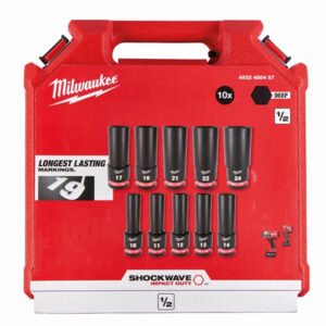 Coffret 10 douilles longues clé à chocs 1/2