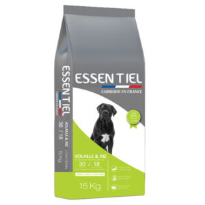 Croquettes pour chien Essentiel Volaille et Riz 30/18 Low Grain Nature Dog 15Kg
